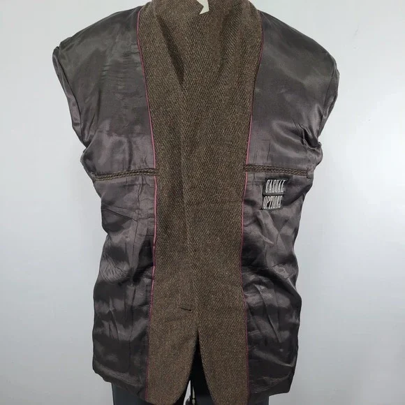 Casual Options Men's Sport Coat Blazer Three Button Brown Tweed‎ Wool Size 44R